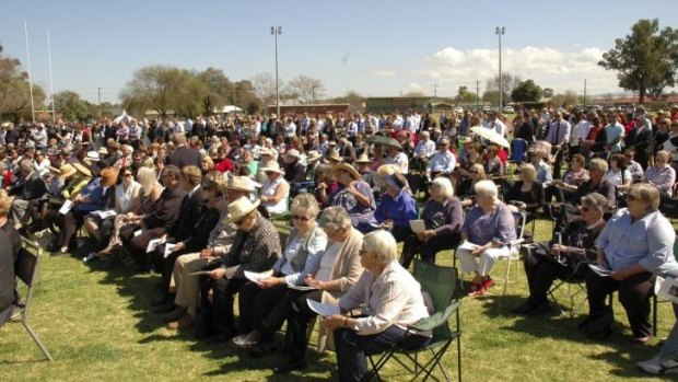 Saturday's memorial service at Canowindra in central western NSW.