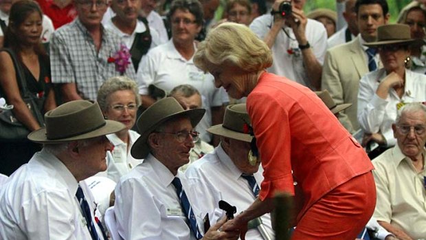Quentin Bryce... with veterans at Hellfire Pass.