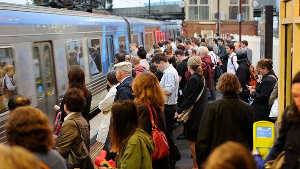 Werribee line pain...Commuters delayed at Newport station.