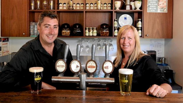 Branching out ... David and Karen Golding are seeking a wider market for their beers.      RED HILL BREWERY-012006.jpg