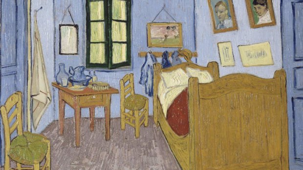 Detail of Vincent van Gogh's <i>The Bedroom</i> (La chambre de Van Gogh ? Arles).