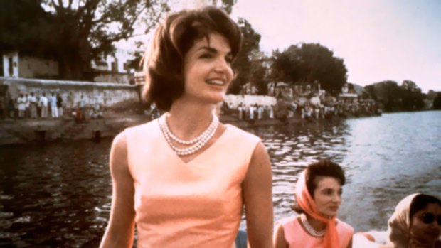 Groomed for success ... Jacqueline Kennedy in Oleg Cassini on India's Lake Pichola.
