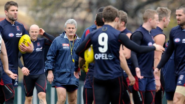 Caretaker coach Neil Craig takes Melbourne training earlier this week.