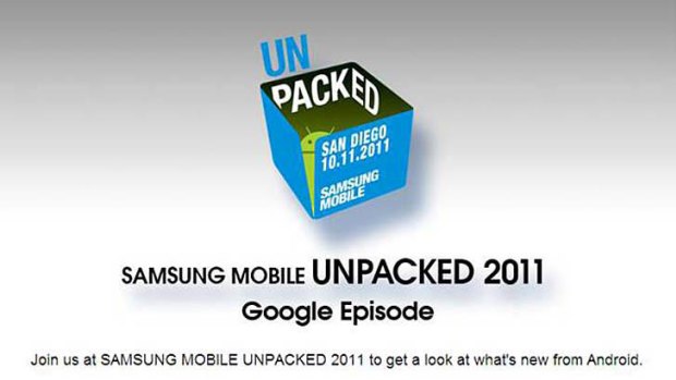 An invite to the "Samsung Unpacked, Google Episode" event in San Diego on October 11.
