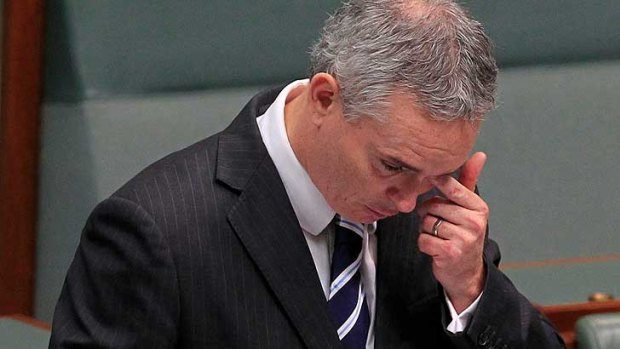 Emotional ... Craig Thomson in Parliament.