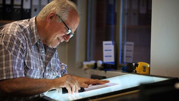 No slowing down: Bill Moorcroft, in his late 60s, still enjoys working full-time at a printing business. Australia now has more than a million workers aged 60 and above.