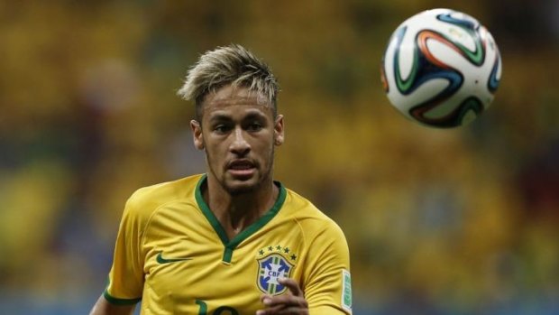 Handling the pressure ... Neymar has scored four times for Brazil at the World Cup.