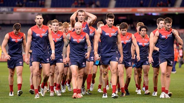 Yet another loss: the Demons return to the rooms after being hammered by the Gold Coast Suns.