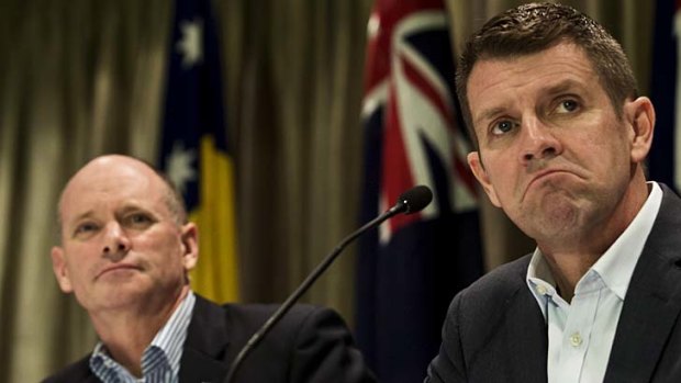 Frustrated: Queensland Premier Campbell Newman and NSW Premier Mike Baird.