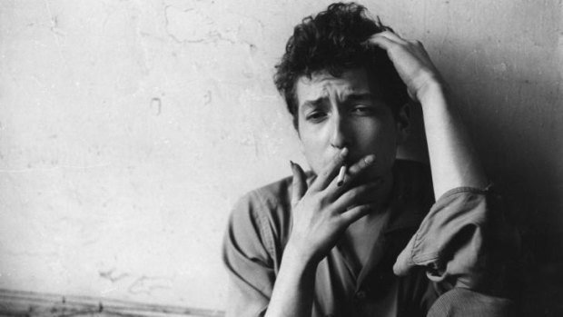A 21-year-old Bob Dylan, about to burst onto the music scene, takes a break in New York City in 1962.