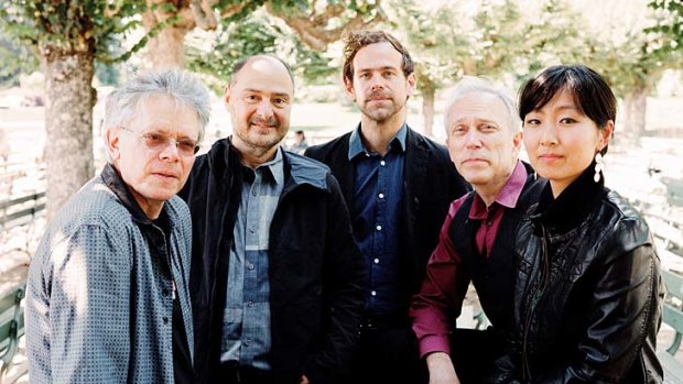 Prolific: Composer and musician Bryce Dessner, centre, with the members of the Kronos Quartet.