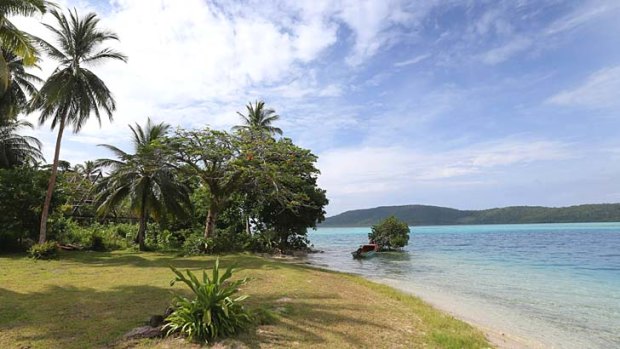 The private beach on the island of Tuvanipupu where the Duchess and Duke stayed.
