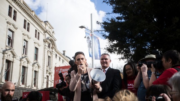 Jacinda Ardern launching Labour’s campaign outside Auckland Town Hall – the Ground Zero of Jacindamania.