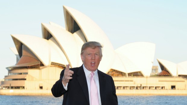 Donald Trump visited Australia in September 2011 to promote The Apprentice, and collect speaking fees from the National Achievers Congress. 