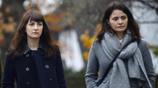 Fraud charges: Sisters Francesca and Elisabetta Grillo arrive at Isleworth Crown Court in  London.