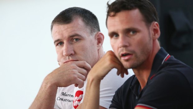 Staying put: Daniel Geale, right, and Paul Gallen will both fight at the Hordern Pavilion on Wednesday.