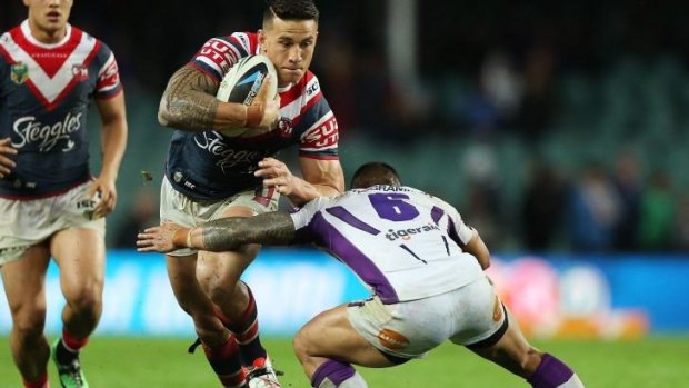 Flying Rooster: Sonny Bill Williams attacks the line.