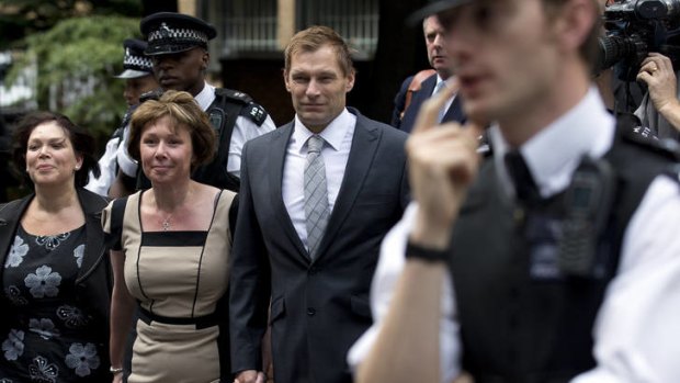 PC Simon Harwood (centre) was found not guilty of the manslaughter of Ian Tomlinson during the G20 protests in 2009.