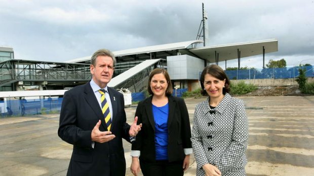 Premier Barry O'Farrell, Menai MP Melanie Gibbons and Transport Minister Gladys Berejiklian announced on Monday an 83-space commuter car park will be built at Liverpool Station before facing community concerns about the Moorebank freight terminal.