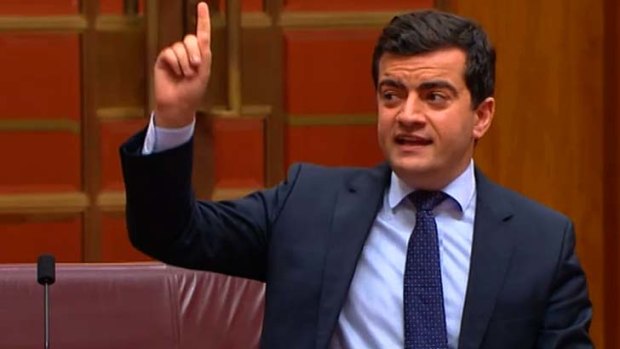 Making his point: Sam Dastyari.