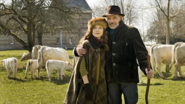 Down on the farm: Isabelle Huppert and Jean-Pierre Darroussin are no country bumpkins in <i>Folies Bergere</i>.