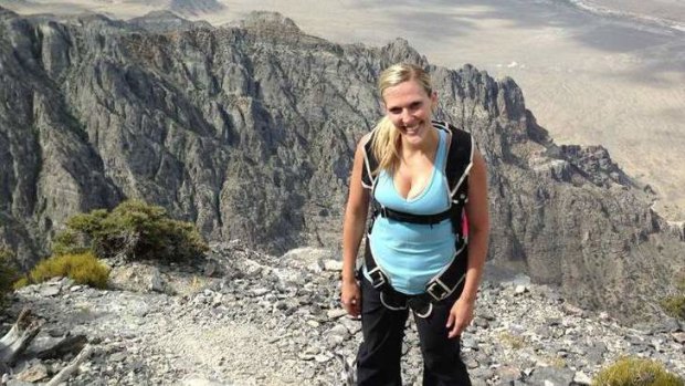 Tragic accident ... newlywed Amber Bellows died BASE jumping in Utah. Picture courtesy of Facebook.