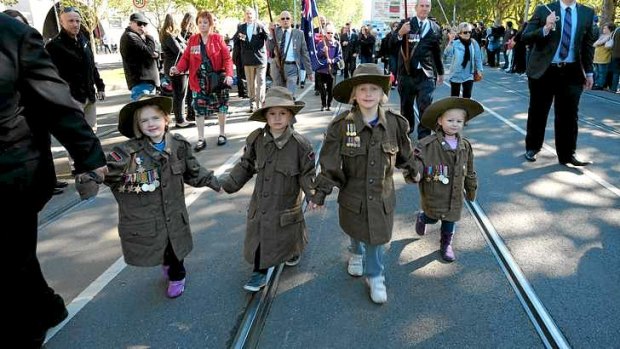 Grace, Riley, Isabella and Kaitlin join the Melbourne march.