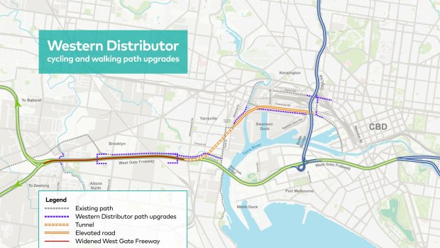Western Distributor cycling and walking path upgrades will make life easier for cyclists.