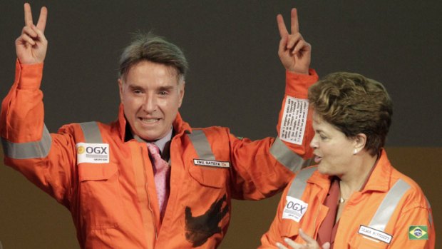 Pressure: Eike Batista - with Brazil's President, Dilma Rousseff, last year.