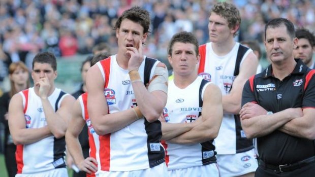 In 2010, St Kilda under Ross Lyon went through an agonising drawn grand final  only to lose the replay to Collingwood.