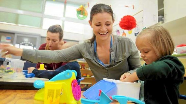 Enjoyment and interest, along with challenges, are what motivate Llywela Boan, a teacher at Bayside Special Developmental School, with student Kate.