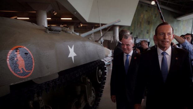 Closer ties: Prime Minister Tony Abbott visited the Canadian War Museum with Brendan Nelson from the Australian War Memorial in Ottowa, Canada.