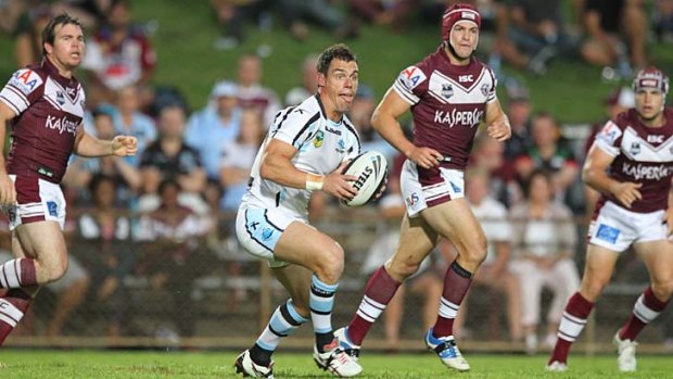First outing &#8230; John Morris has fun on the park during the Manly-Cronulla game at Brookvale Oval on Friday night.