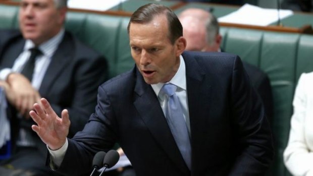 Prime Minister Tony Abbott during Question Time on Monday.