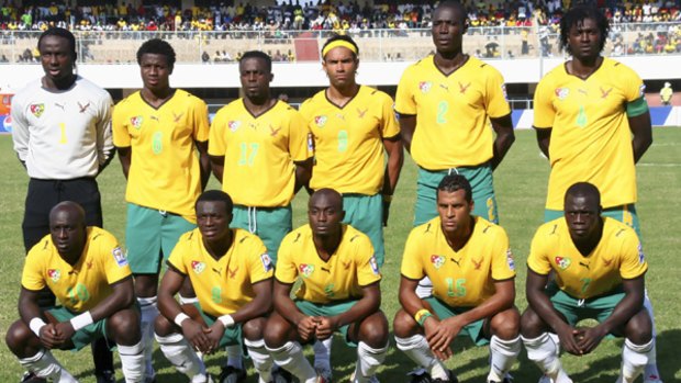 Targets ... the Togolese football team, including Serge Akakpo, front and centre, who was injured when gunmen attacked their team bus in northern Angola.