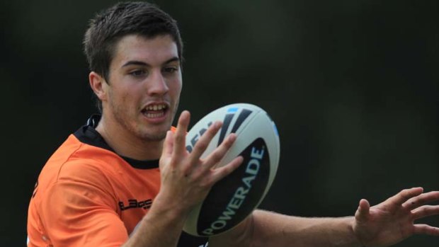 Tiger cub &#8230; highly-rated rookie fullback James Tedesco will start Saturday's trial match against the Roosters.