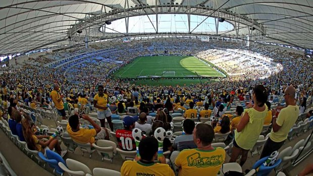 A general view of the newly-renovated Mario Filho "Maracana" stadium in Rio de Janeiro before a friendly between Brazil and England on Sunday.