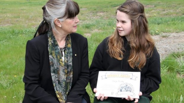 Gabi Hollows and Jorja Drady at Friday's announcement of the Fred Hollows School Awards. 