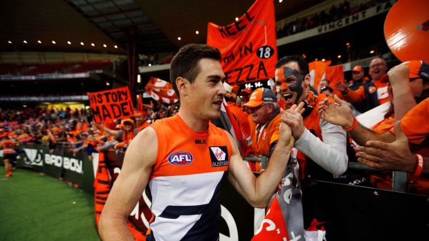 Jeremy Cameron following the win over the Hawks.