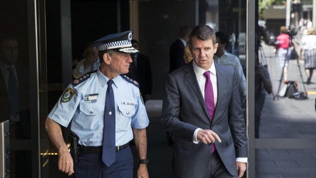 NSW Police Chief Andrew Scipione and Premier Mike Baird.