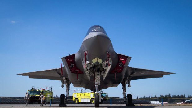 An F-35A fighter visiting Canada.