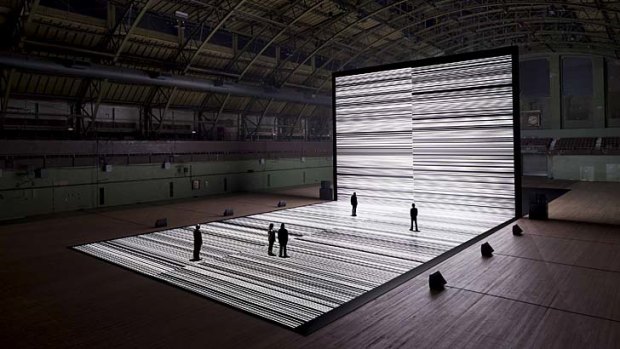 Binary wonder: Ryoji Ikeda's interactive light installation.