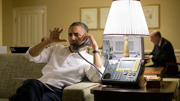 Practical ... Barack Obama talks to Benjamin Netanyahu.