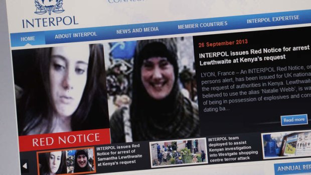 Wanted: Interpol's site features an arrest notice for Samantha Lewthwaite. Survivors of the siege reported seeing a ''pale-skinned woman'' among the attackers.