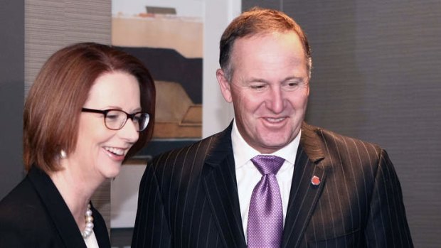 Julia Gillard and New Zealand Prime Minister John Key in Queenstown.