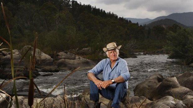 My beloved country … Don Wellsmore at the point where the Snowy River meets his Dalgety property.