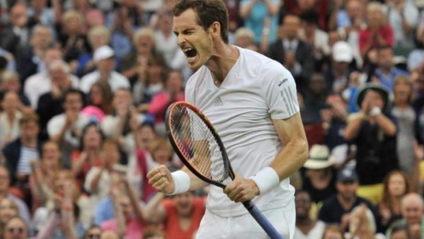 High hopes: Andy Murray in action on Monday.