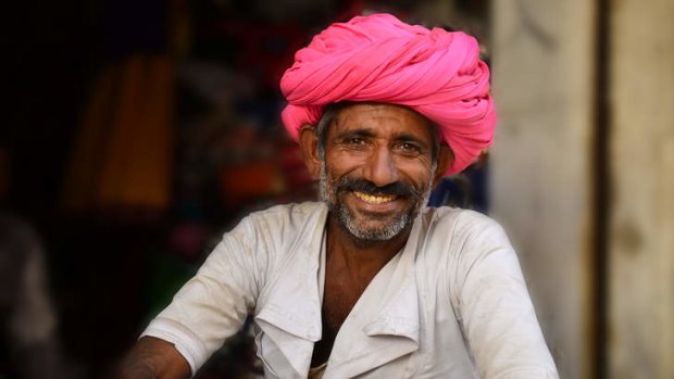 Man in a shopfront, Narlai Village, India.
