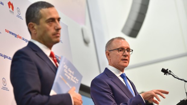 South Australian Premier Jay Weatherill outlining the new energy supply strategy on Tuesday.