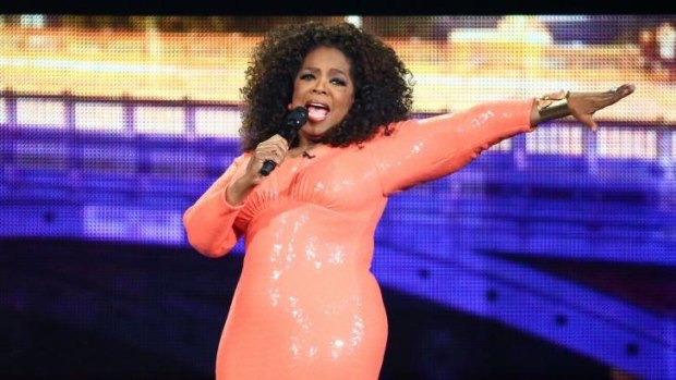 No singing ... Oprah Winfrey regaled the audience with two hours of self-help strategies and personal experiences during her An Evening With Oprah stage show at Melbourne's Rod Laver Arena.